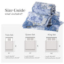 Kasentex Lightweight Floral Quilt Set - Soft All Season Bedspread Coverlet, Blue Vintage