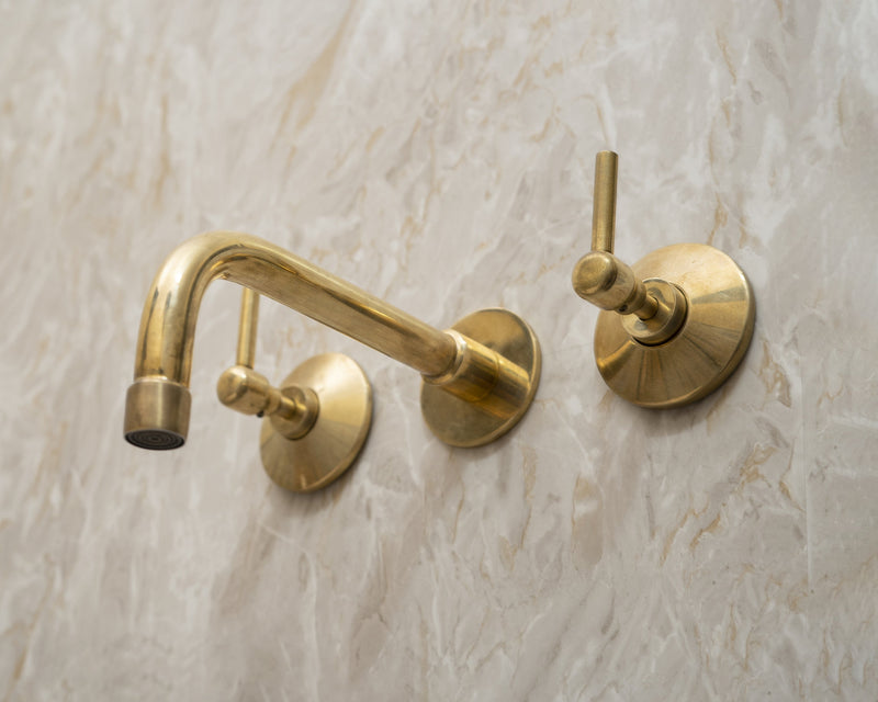 Unlacquered Brass Wall Mounted Bath Faucet