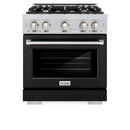 ZLINE 30" Select Gas Range Convection Gas Oven Stainless Steel Black Matte Door HGR-BLM-30