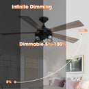 52" Windmill Modern DC Motor Downrod Mount Reversible Ceiling Fan with Lighting and Remote Control