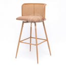 IMLIL Brown Rattan Swivel Barstool