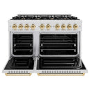 ZLINE 48" Classic Gas Range, Convection Gas Oven DuraSnow® Stainless Steel, Gold CGRSZ-48-G