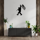 Bigfoot Foot American Flag - Metal Wall Art