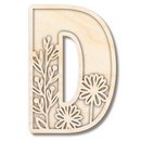 Unfinished Wood Layered Themed Letters | Wild Flowers | A-Z | 2 Piece | up to 24"