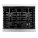 ZLINE 48" Paramount Gas Rangetop DuraSnow® Stainless Steel Polished Gold SRTSZ-48-G