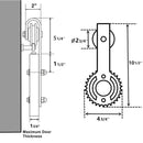 Non-Bypass Sliding Barn Door Hardware Kit - Gear Design Roller