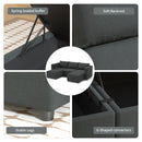 Ainfox Modular Sectional Sofa Couch with Storage Seat Sectional Couch Set 3 Seats +2 Ottomans