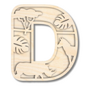 Unfinished Wood Layered Themed Letters | Jungle Animals | A-Z | 2 Piece | up to 24"