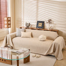 Natural Textured Linen Couch Cover, Breathable & Hypoallergenic Furniture Protector