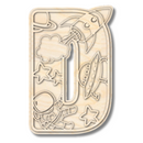 Unfinished Wood Layered Themed Letters | Space | A-Z | 2 Piece | up to 24"