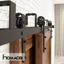Double Track U-Shape Bypass Sliding Barn Door Hardware Kit - Arrow Design Roller