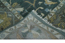 Oriental Oushak Teal Green and Gray 9x12 Hand Knotted Wool Area Rug
