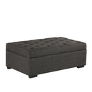 Convertible Ottoman Sleeper with Memory Mattress and Tufted Design, Folding Sofa Bed, Dark Gray Linen, 49.6 Inches