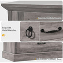 Grey Farmhouse 6 Drawer Dresser 59 Inch Wide With Air Purifier