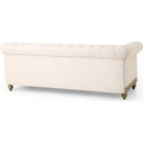 Comfy Large Sectional Sofa with Wooden Legs, Retro Style for Living Room