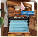 2 Drawer File Cabinet With Mobile Printer Stand Rustic Brown Wood Storage For A4 Or Letter Size Home Office