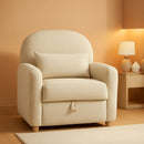Beige Contemporary Accent Chair With Generous Storage