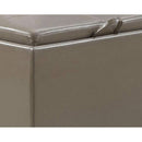 Gray Storage Ottoman With Reversible Tray Top Modern Design
