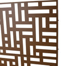 Outdoor & Indoor Privacy Screen Metal Privacy Screen 76' H×48' W, Freestanding Decorative Privacy Screen Brown Steel