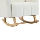 Accent Rocking Chair with Pillow, Ultimate Comfort for Your Home, Teddy Velvet, Cream White