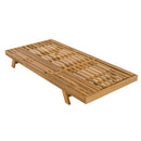 LOUNGE CHAISE SET, SPACE AVAILABLE ON ONE SIDE,ACACIA WOOD WITH WATER-RESISTANT LOUNGE CUSHIONS (CREAM & 4 INCH THICK) - MATCHING DARK GREY VERSION AVAILABLE