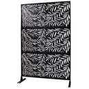 Outdoor & Indoor Privacy Screen Metal Privacy Screen 76' H×48' W, Freestanding Decorative Privacy Screen for Deck Balcony Patio, Privacy Fence Panels for Outside Lawn Garden PS119 BLACK