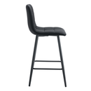 Modern Black PU Bar Chair Set with Checkered Design and Black Metal Legs, Multiple Colors Available