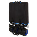 360° Rotating Rear Wheel Heavy-Duty Folding Wagon – Multi-Use Garden Cart with All-Terrain Wheels, Dual-Color (Black & Blue) Design for Camping, Beach, Picnic & Outdoor