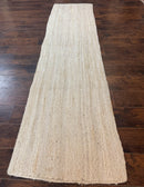 Modern Jute Runner Rug 2.7 x 10, Rug for Hallway or Kitchen, Farmhouse Rug