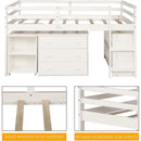 Twin Loft Bed With Rolling Desk And Storage For Small Rooms