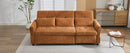 2-in-1 Sofa 82' Three-seater Sofa with Sofa Bed and Reversible Recliner, Orange Chenille