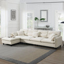 110x62" Modern Convertible Sectional Sofa,L-shaped Reversible Couch Set with Free Pillows,5 Seat Cloud Chenille Indoor Furniture with Ottoman for Living Room,Apartment,3 Colors