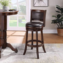 Swivel Bar Stool 29 Inch Cappuccino Faux Leather Upholstery
