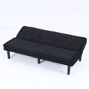 Stylish Corduroy Sofa Bed with Convertible Design in Black, Beige, Pink - 66-Inch