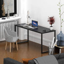 55 Inch Black Computer Desk Powder Coated Steel Frame