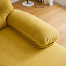 Modern Velvet L-Shaped Sectional Sofa for Living Room or Bedroom, Yellow, 82.6'