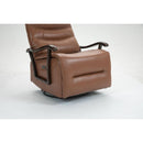 Swivel Rocker Recliner Power Glider Chair with Solid Wood Armrests - Extra Wide Reclining Sofa Chair Upholstered Faux Leather Living Room Single Sofa 350 lbs