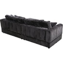 105' Oversized Sectional Sofa Cloud Couch for Living Room, Modern stripe L Shaped Couch, Comfy Boucle Modular Sofa Sleeper with Moveable Ottoman (Gery)
