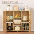 Rattan Storage Cabinet With 4 Adjustable Shelves Natural