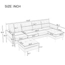Elegant Convertible L-Shape Sectional Sofa Couch with Movable Ottoman, Velvet Upholstery, Blue