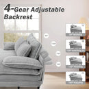 Cream Gray Oversized Chaise Lounge Adjustable Backrest