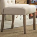 Tan Solid Wood Tufted Parsons Dining Chair Set Of 2