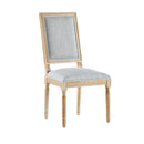 French Country Dining Chairs Set of 2 - Elegant Cane Backrest & Upholstered Seats - Grayish Green Solid Rubberwood Frame