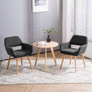 Charcoal Upholstered Armchair Mid Century Modern Wood Legs