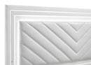 Cassia Eastern King LED Panel Bed White High Gloss