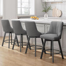 24 Inch Dark Gray Swivel Bar Stools With Backs Set Of 2