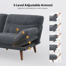 Corduroy Grey 73In Adjustable Backrest Futon SofaBed
