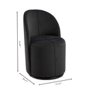 Set Of 1 Upholstered Kitchen & Dining Room Barrel Chair, Mid Century Modern Round Velvet Dining Chair, 360 Degree Swivel Comfy Armless Accent Makeup Vanity Side Chair for Bedroom Living Room