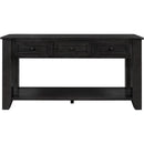 Black Console Table 55In Wide With 3 Drawers And Shelf