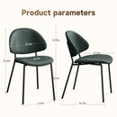 Set of 4 Upholstered PU Leather Dining Chairs Mid-Century Modern Dining Chairs with Curved Backrest for Dining Room Kitchen (Green)